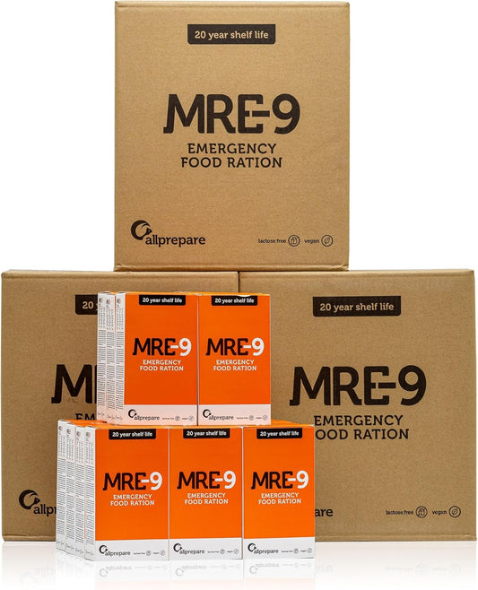 MRE-9 – Ration d’urgence 3 mois complète 90x500g | Longue conservation 20 ans