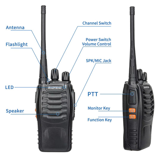 BF-888S Pro – Walkie-Talkie robuste pour les aventuriers